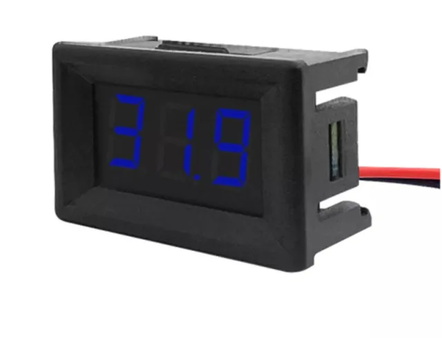 Voltmètre DC 3,5V-30V -  Bleu, 0.56 inch, encastrable