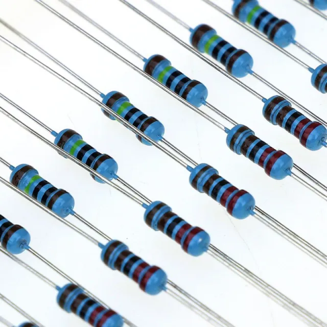 100 résistances, assortiment de 10 types, 1/4 watt, 1 %