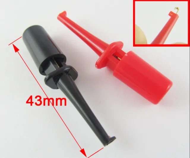 Mini clip de test avec crochet à ressort pour PCB SMD IC 43mm - Noir