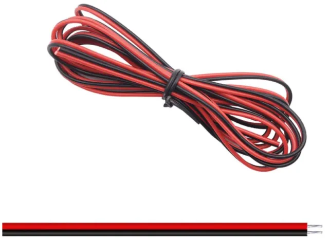 Câble à 2 conducteurs 22 AWG Ø1,3 mm rouge / noir 1 mètre