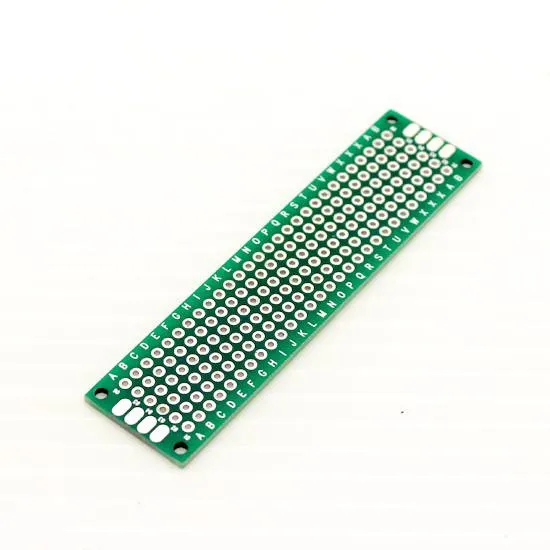 Expérimentation Prototypage Plaque de circuit imprimé 2x8 cm verte