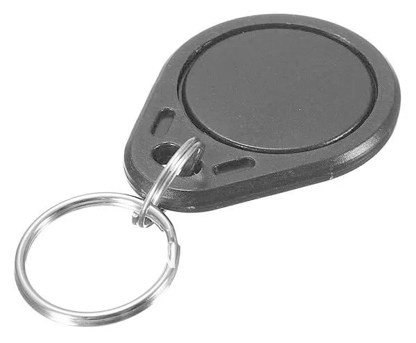 Noir | Porte-clés RFID en forme de goutte | 13,56 MHz | 1K S50 | Mifare Classic