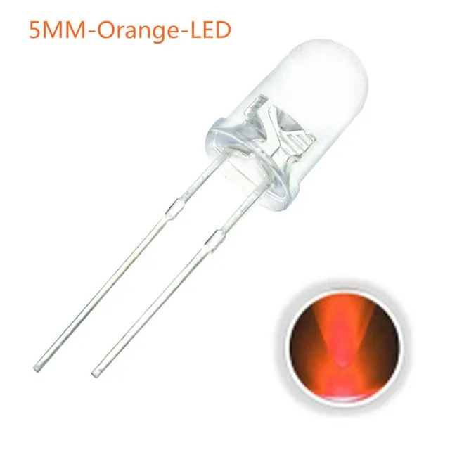 10x Diode LED transparente 5 mm orange 2 V
