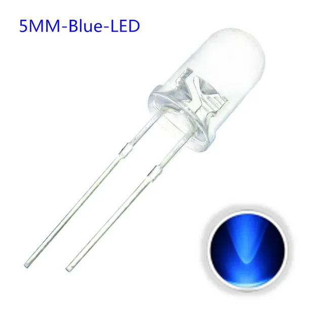 10x Diode LED transparente 5 mm bleue 3 V