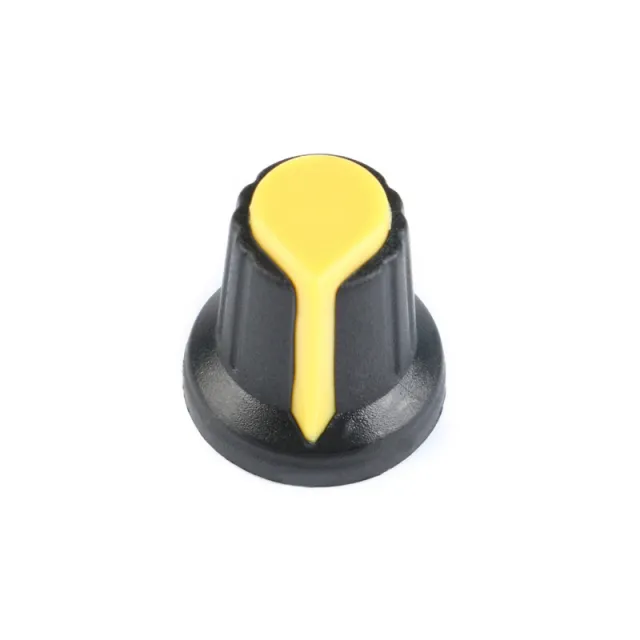 Bouton pour potentiomètre Jaune 15mm 17mm