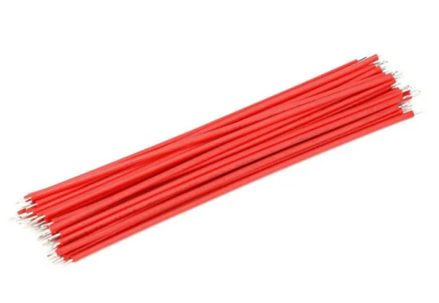 Fil électronique en cuivre étamé 24 AWG de 15 cm, rouge