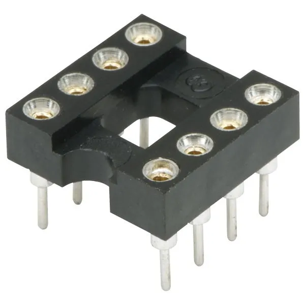 Support IC PCB 8 voies trous ronds