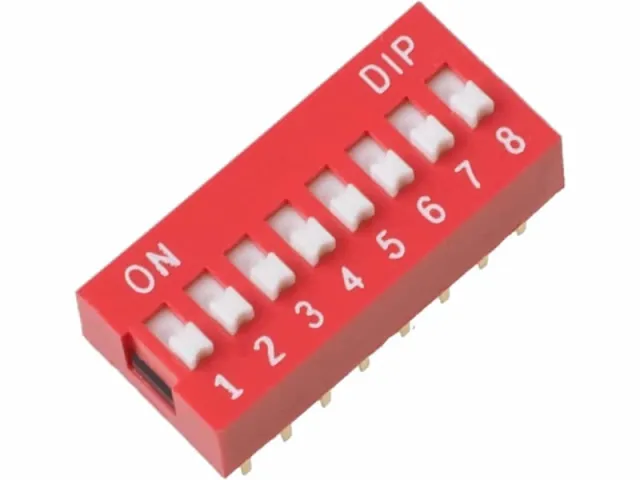 Interrupteur DIP 8 broches 2,54 mm
