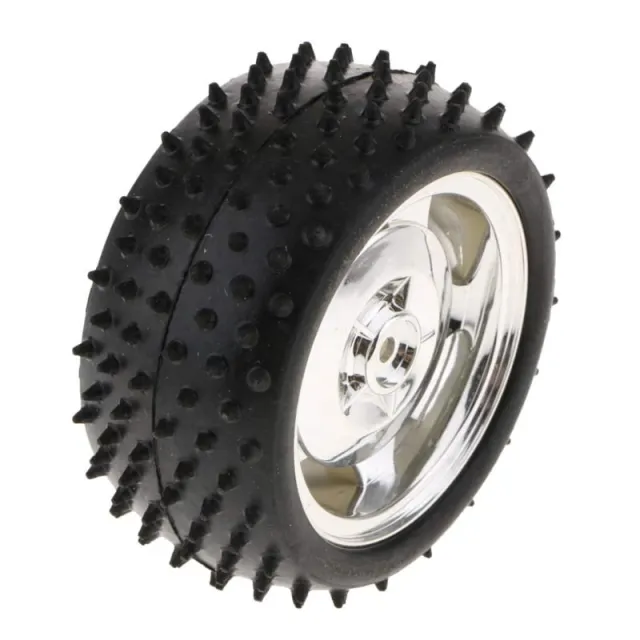 Smart Car Model Robot Roue en caoutchouc Auto Band/Wiel 85x38mm pour Arduino, compatible avec 4WD/2WD - argent