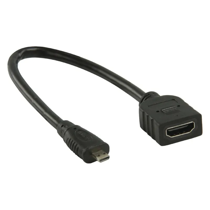 Micro-HDMI vers HDMI connecteur femelle noir 0,2m