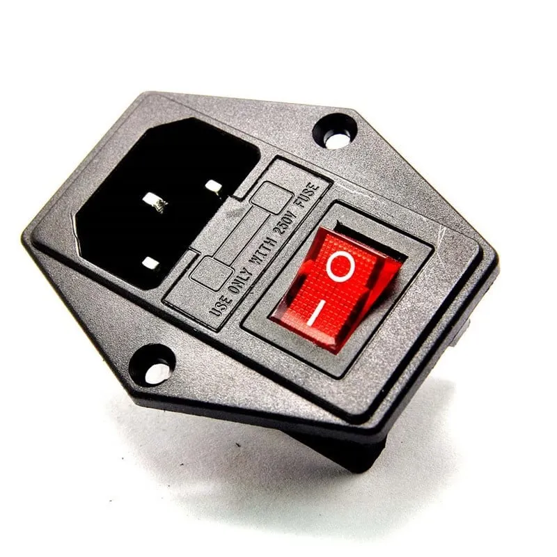 Prise d’alimentation AC C13 avec porte-fusible et interrupteur
