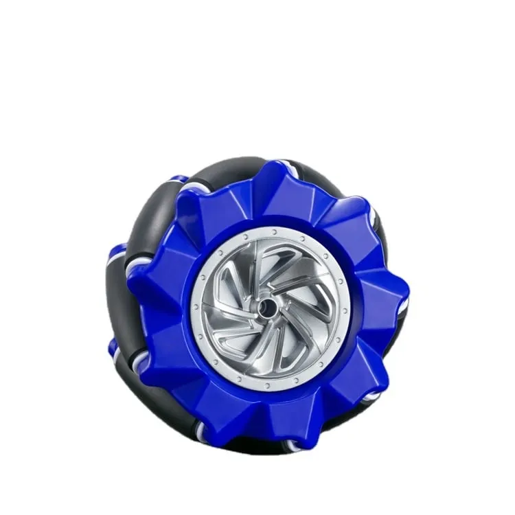 Roue Mecanum / Roue omnidirectionnelle - 80MM-A Bleu - lot de 2 roues (1xL+1xR)