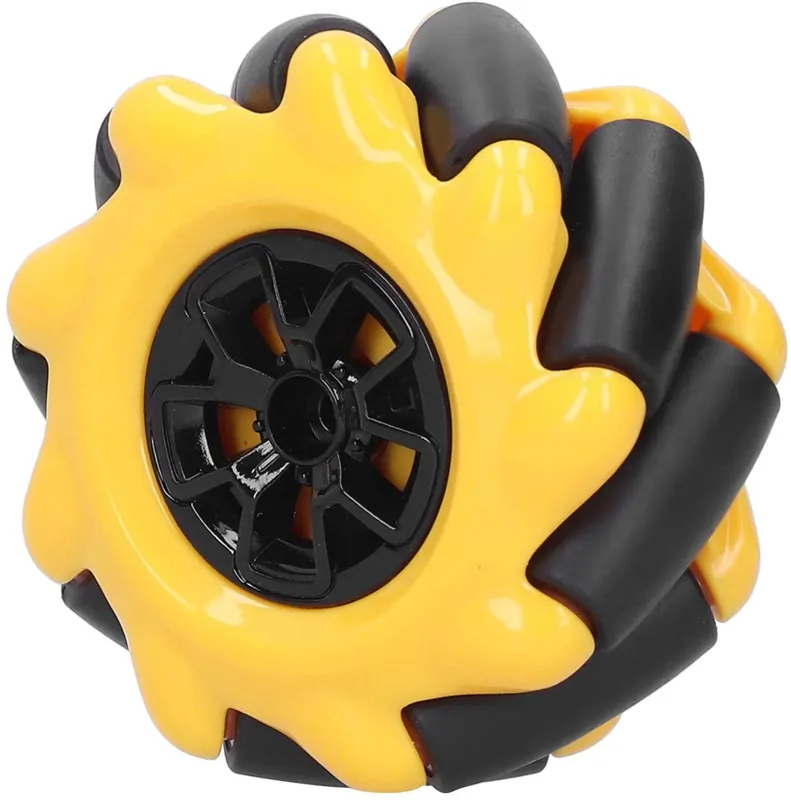 Roue Mecanum / Roue omnidirectionnelle - 60MM-K Jaune - Lot de 4