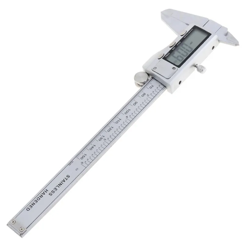 Pied à coulisse numérique en acier inoxydable avec écran  0-150 mm  incl. pile et étui de rangement