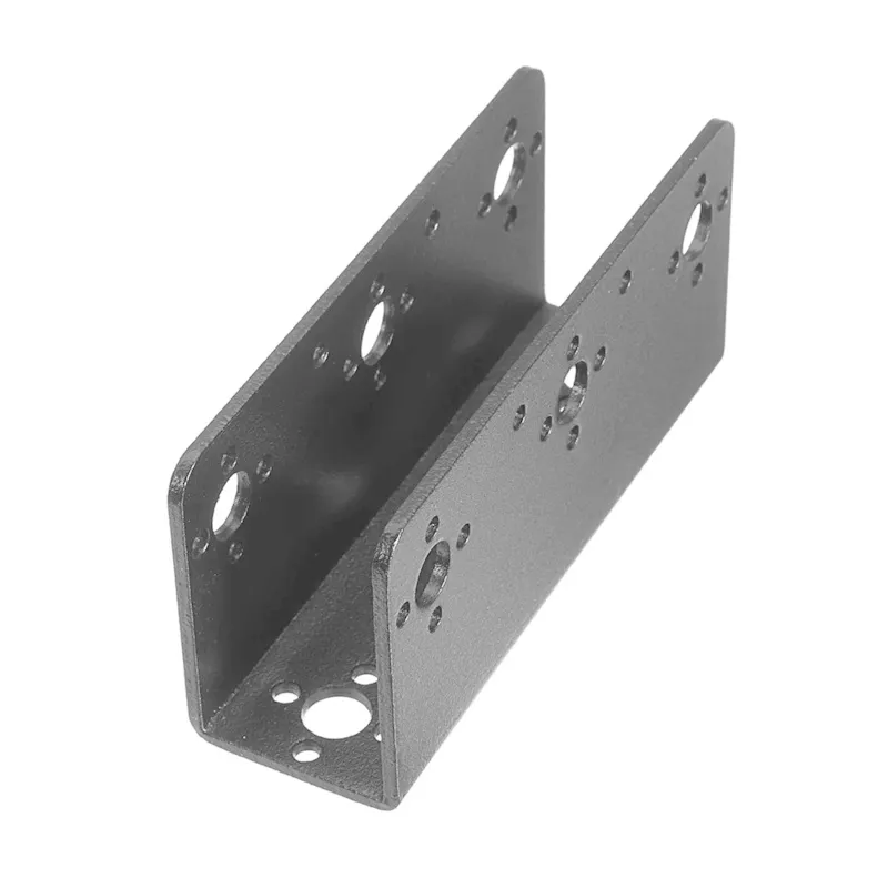 Support de servo pour p. ex. bras robotique / robot humanoïde - U, noir, aluminium