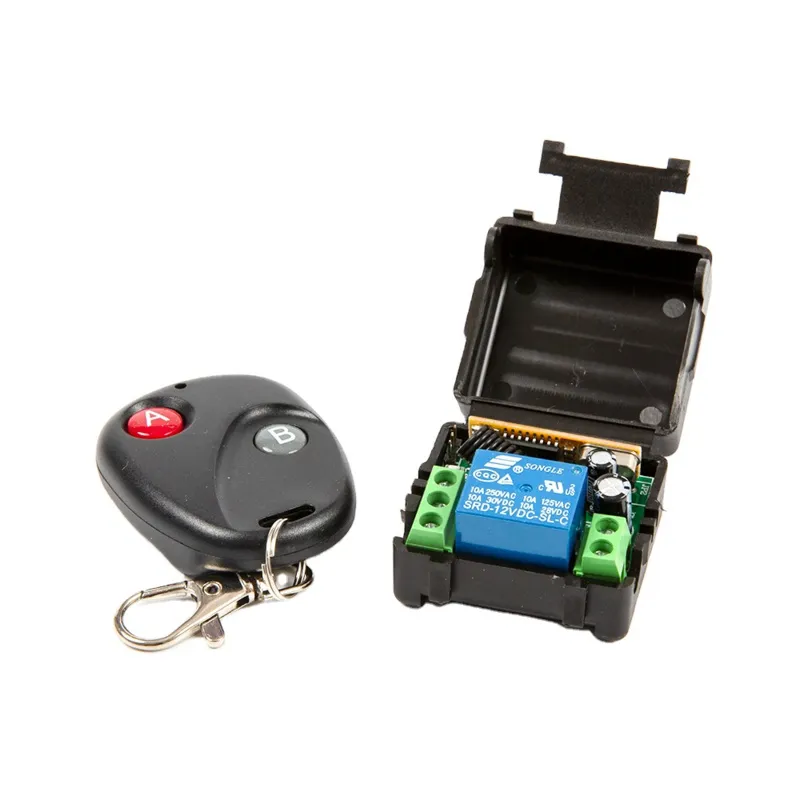 Module relais sans fil incl. télécommande (2 boutons) - 12V, 1 canal, 433Mhz RF