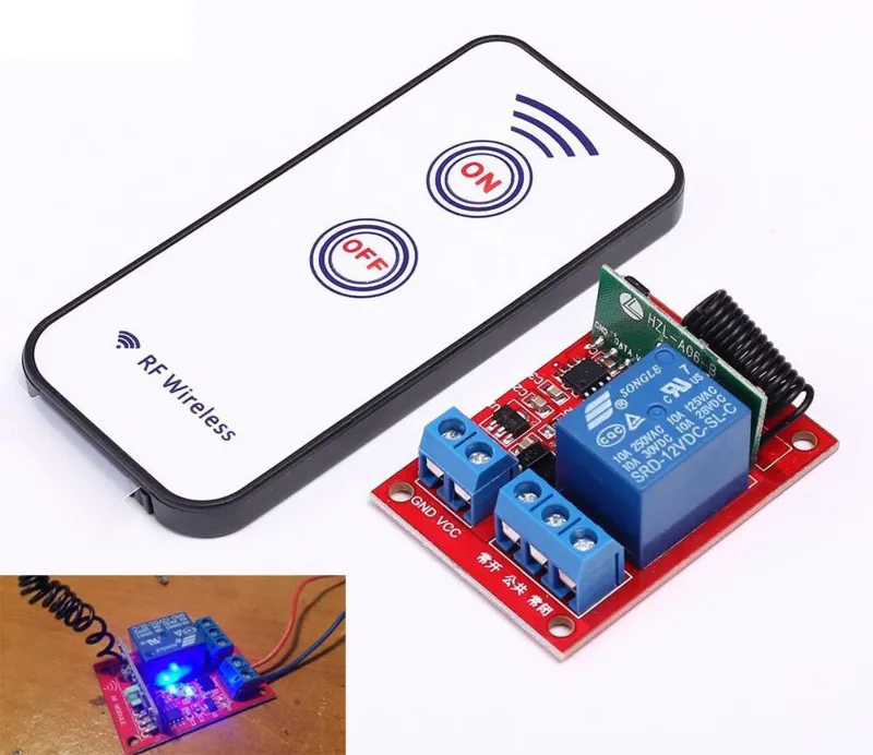 Module relais sans fil incl. télécommande - 12V, 1 canal, 433Mhz RF