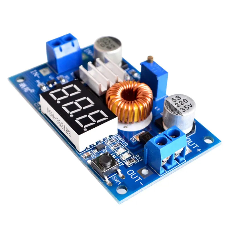 5A 75W XL4015 Convertisseur DC-DC abaisseur réglable avec voltmètre à affichage