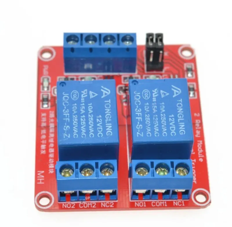 Module relais 5 V à 2 canaux avec bornes à vis et optocoupleur