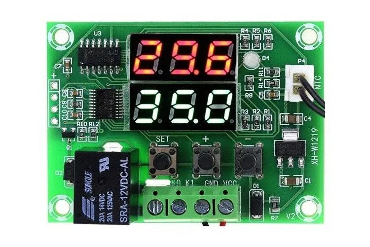 Relais thermostat numérique avec 2 affichages (Rouge & Bleu) XH-W1219