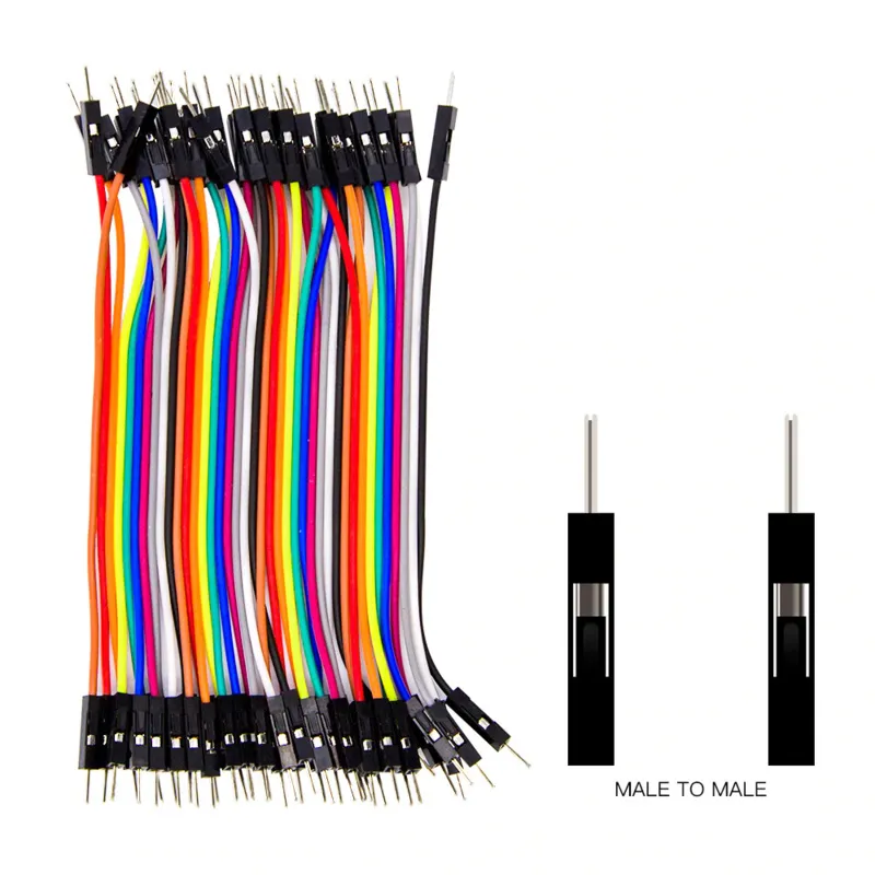 Câbles Dupont Jumper 40 pièces (mâle-mâle) ponts de connexion de 10 cm pour breadboard