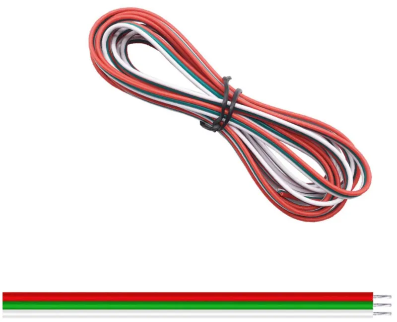 Câble 3 conducteurs 22AWG Ø1.3mm rouge / vert / blanc 1 mètre