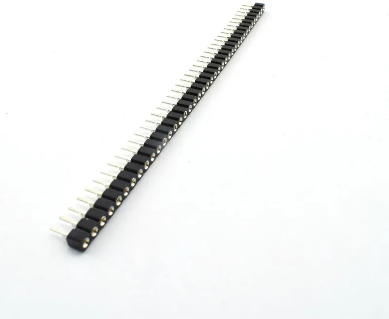 Barrette de broches femelle ronde 2.54Mm 40 broches 1X40p noire