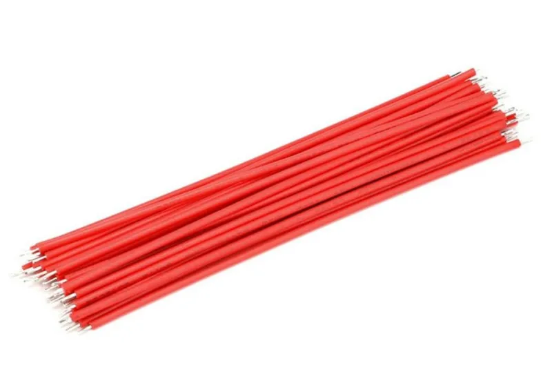 Fil électronique en cuivre étamé 24 AWG de 15 cm, rouge