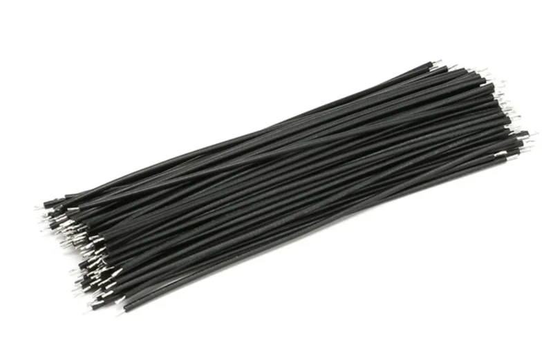 Fil électronique en cuivre étamé 24 AWG de 15 cm, noir