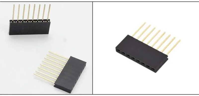 Connecteur header femelle droit simple rangée 8 broches, pas 2,54 mm - empilable